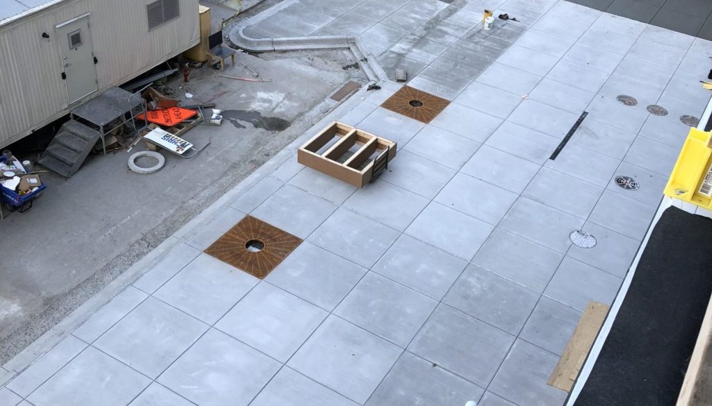 aerial shot of new mcdonalds sidewalk